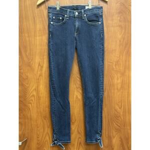 rag & bone Ankle Tie Skinny Jeans Women's 27 Dark Denim Pants Designer